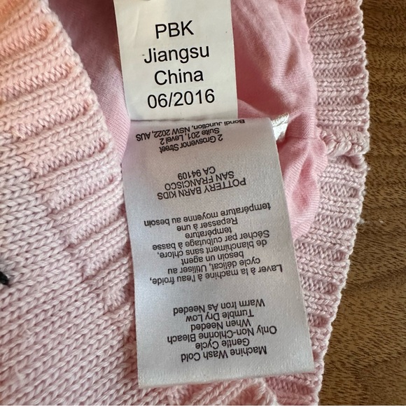 Pottery Barn Kids Knitted Light Pink Blanket, Hat And Socks. Size 6-12 M. - Picture 7 of 14